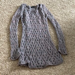 Moda Crocheted purple long sleeve top